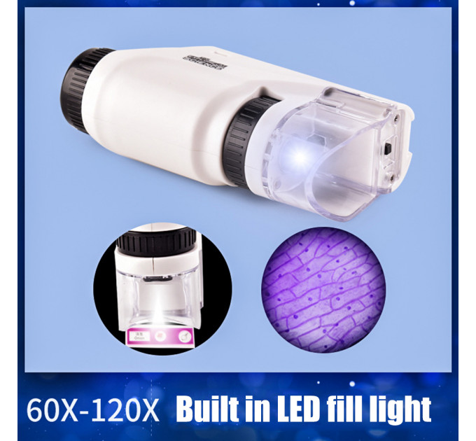 Дитячий портативний мікроскоп з LED підсвіткою
