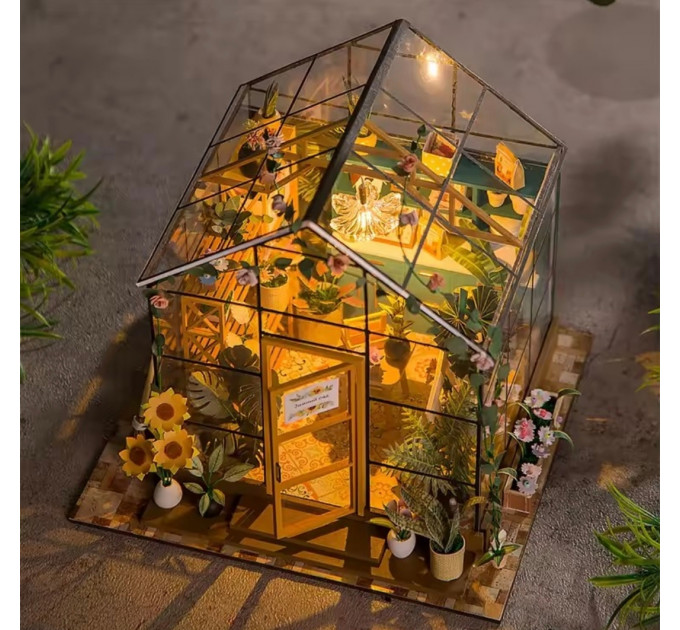 Бук-нук румбокс "Скляна оранжерея" – мініатюрна теплиця з підсвіткою