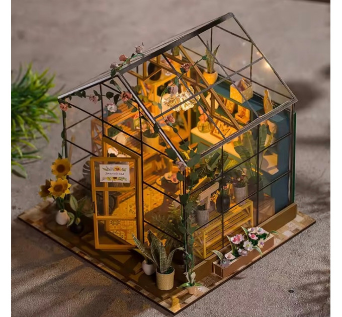 Бук-нук румбокс "Скляна оранжерея" – мініатюрна теплиця з підсвіткою