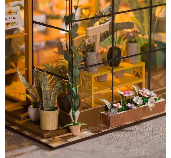 Бук-нук румбокс "Скляна оранжерея" – мініатюрна теплиця з підсвіткою