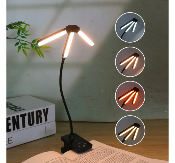 Світлодіодна лампа для читання з сенсорним керуванням і акумулятором