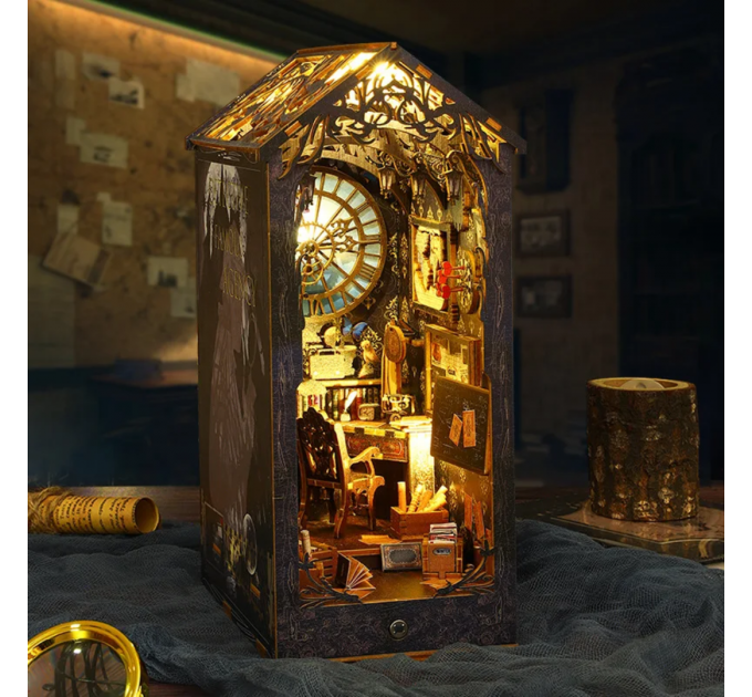 Book Nook конструктор «Детективне агентство» з музичним механізмом та LED-підсвіткою – мініатюра для книжкової полиці