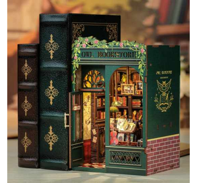 Book Nook Owl Bookstore – декоративний 3D конструктор книжкової крамниці