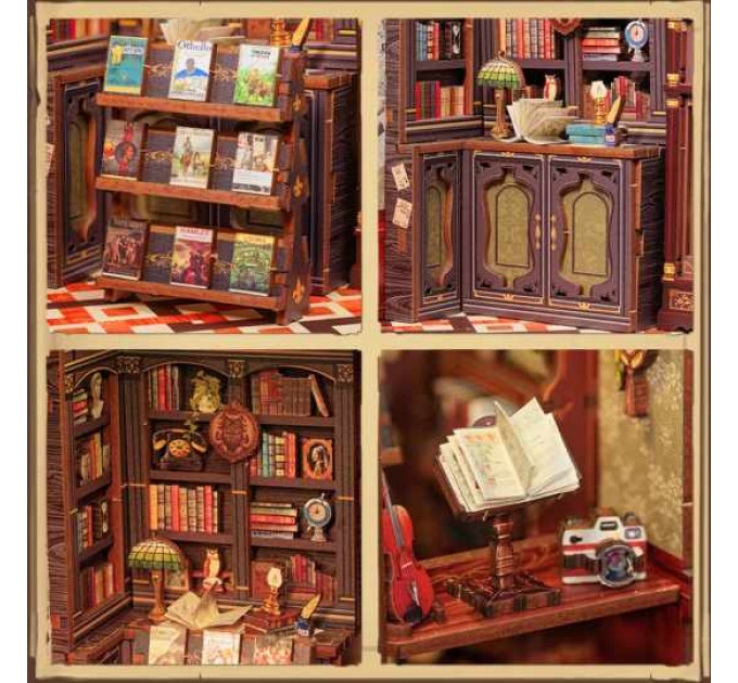 Book Nook Owl Bookstore – декоративний 3D конструктор книжкової крамниці