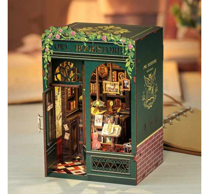 Book Nook Owl Bookstore – декоративний 3D конструктор книжкової крамниці