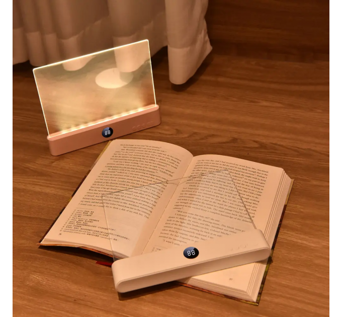 LED лампа для читання з акумулятором та регулюванням яскравості чорна, сенсорна, Type-C