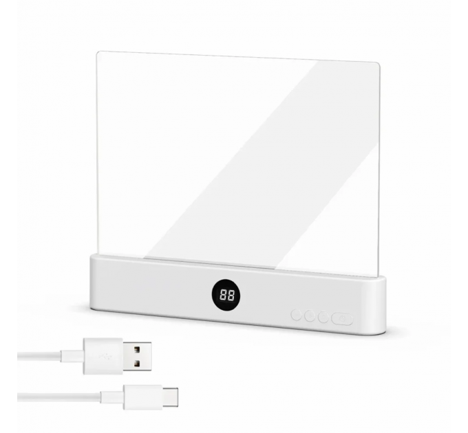 LED лампа для читання з акумулятором та регулюванням яскравості біла, сенсорна, Type-C