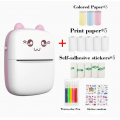 Дитячий портативний термопринтер Mini Printer з папером та фломастерами (рожевий / блакитний)