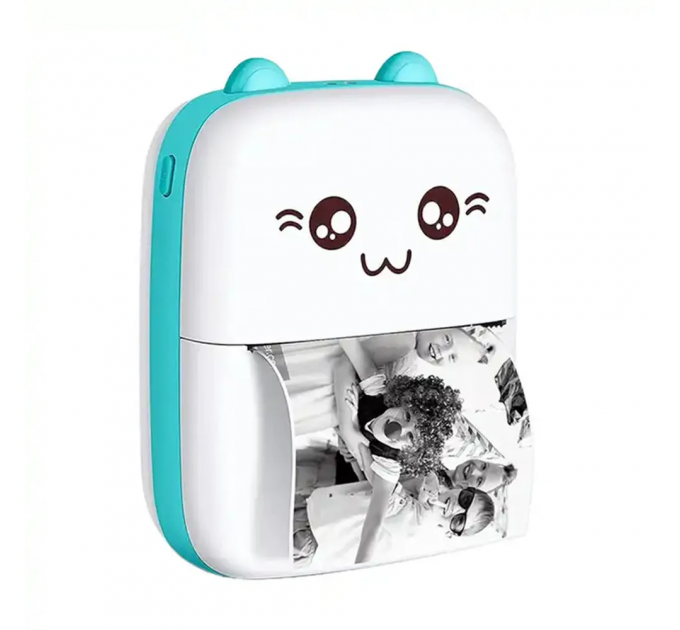 Дитячий портативний термопринтер Mini Printer з папером та фломастерами (рожевий / блакитний)